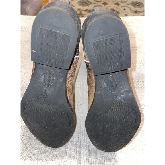 Old West Western Boots Womens Size 6.5 Medium Brown Gray Leather Pull On Cowgirl - Picture 4 of 12